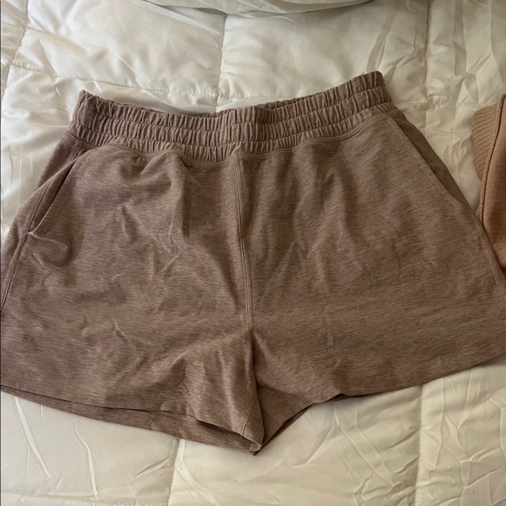 Beyond Yoga Light Brown Athletic Shorts